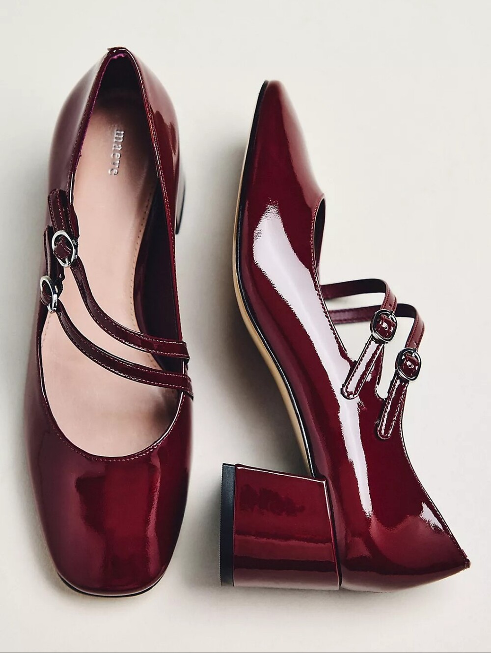 Maeve Asymmetric Strap Block-Heel Mary Janes in Size 37